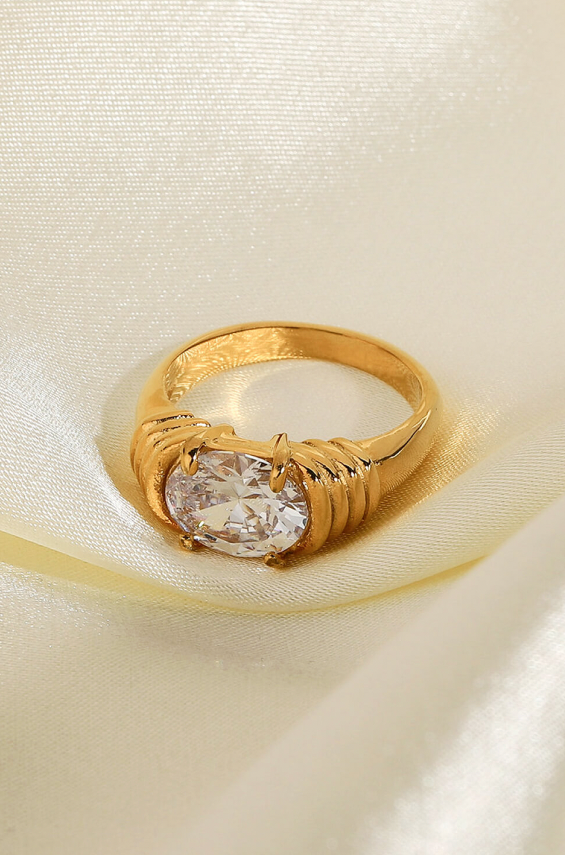 18K Gold Plated Zircon Ring