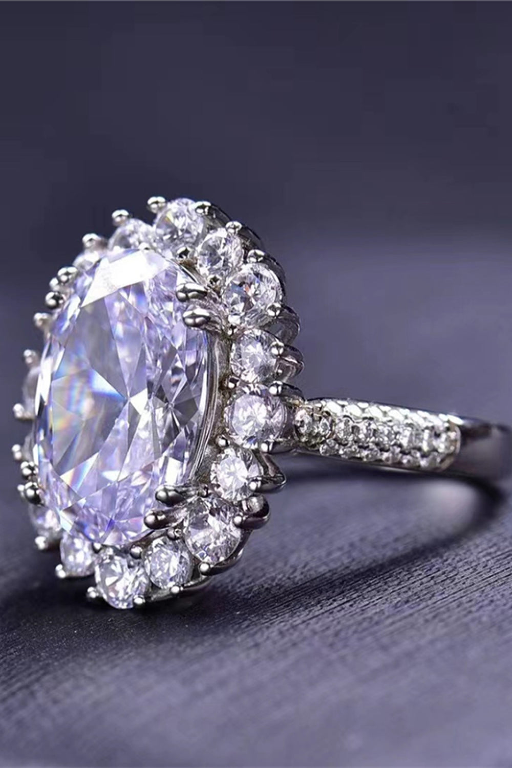 Royal 8 Carat Oval Moissanite Ring