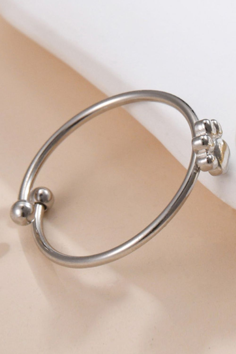 Cute Paw Stainless Steel Open Ring