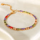 18K Gold Plated Multicolored Cubic Zirconia Bracelet