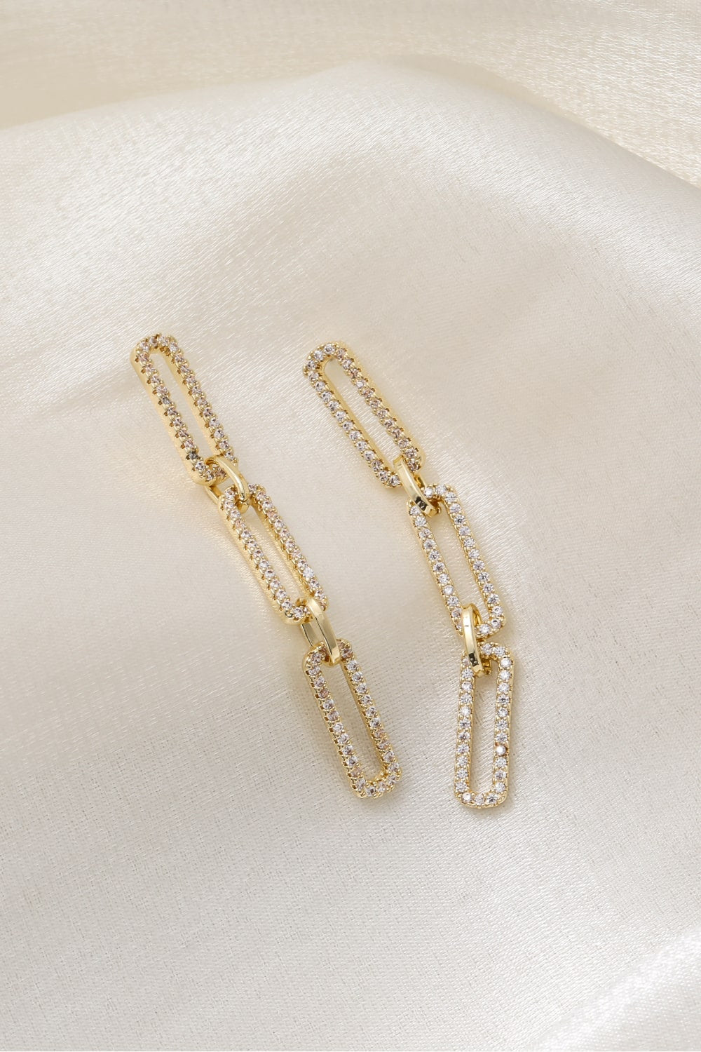 Rhinestone Chunky Chain-Link Drop Earrings