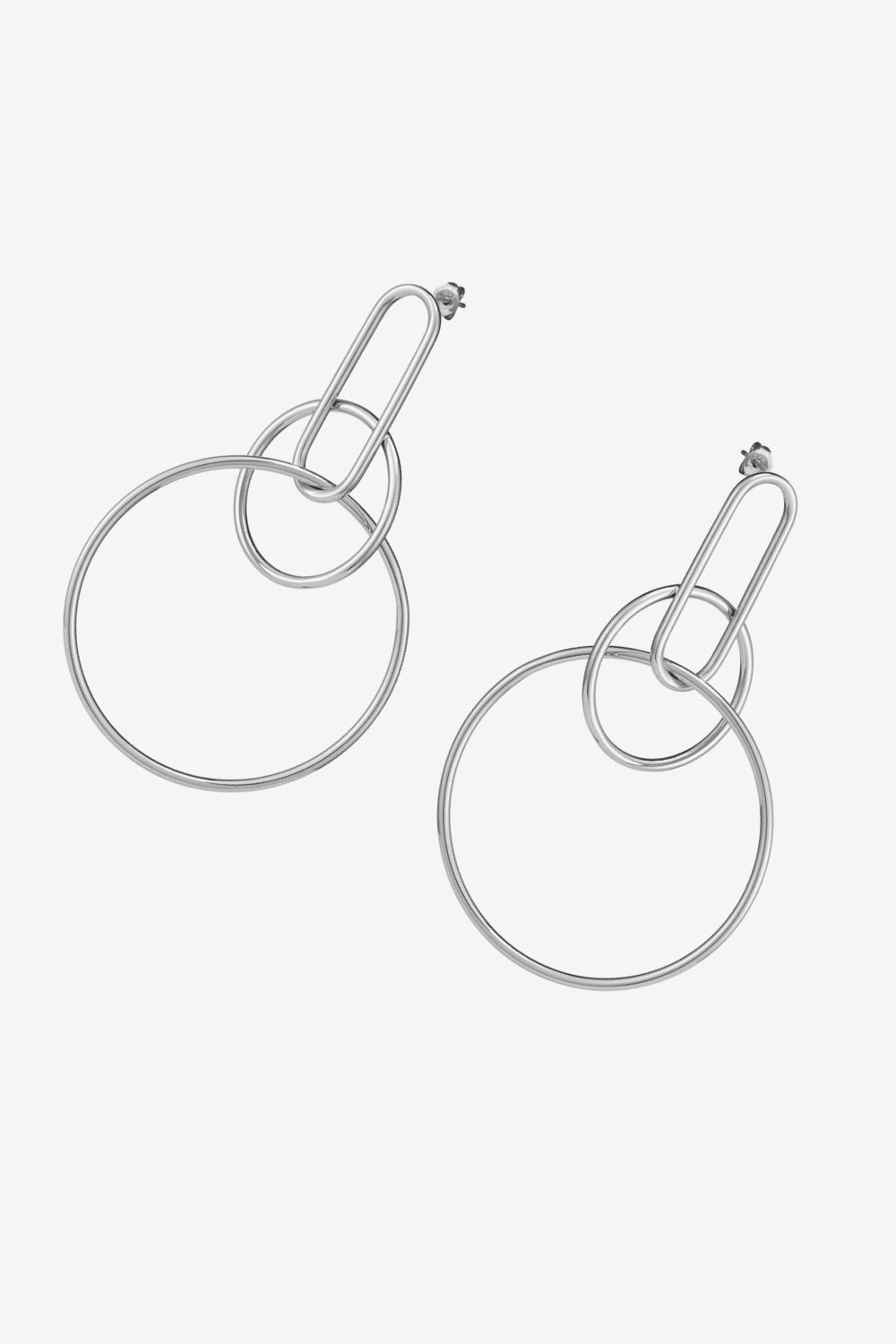 Trendy Link Hoop Drop Earrings