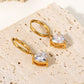 Rhinestone Gem Gold-Plated Drop Earrings