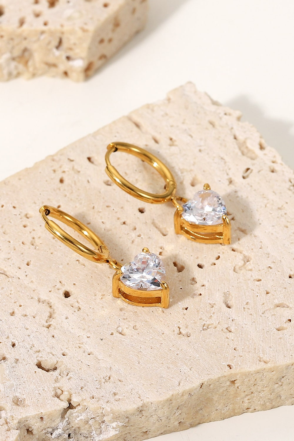 Rhinestone Gem Gold-Plated Drop Earrings