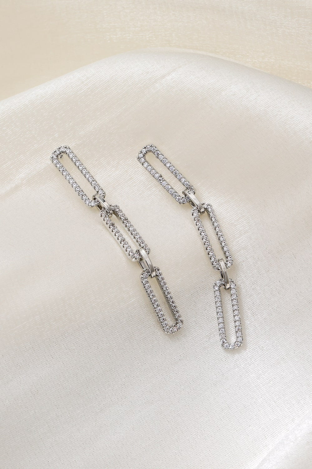 Rhinestone Chunky Chain-Link Drop Earrings