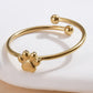 Cute Paw Stainless Steel Open Ring