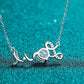 “Love” Necklace with 1 Carat Moissanite Gem, 925 Sterling Silver