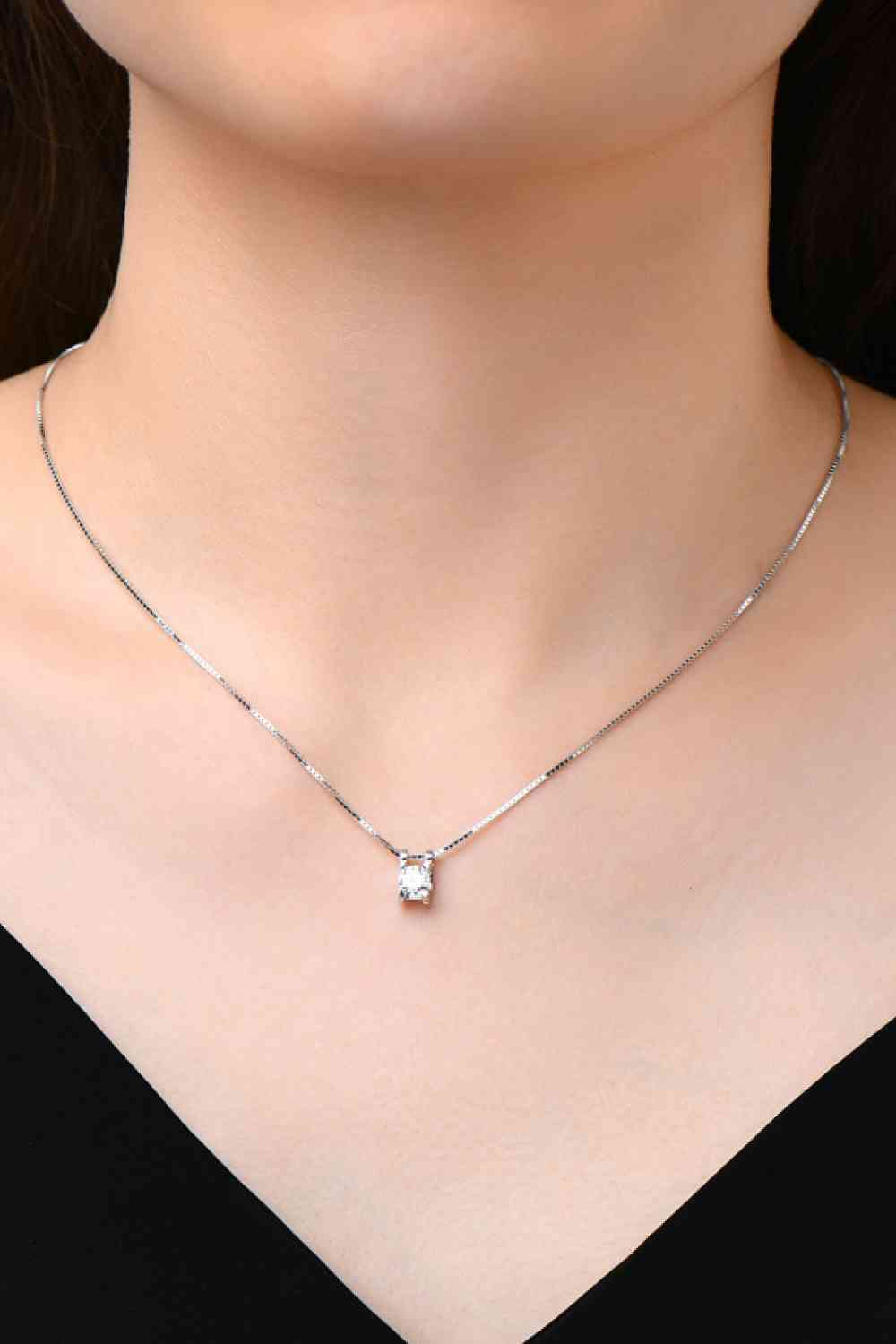 Center Stage Moissanite 925 Sterling Silver Necklace