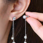 Long Chain 2.6 Carat Moissanite Gem 925 Sterling Silver Earrings