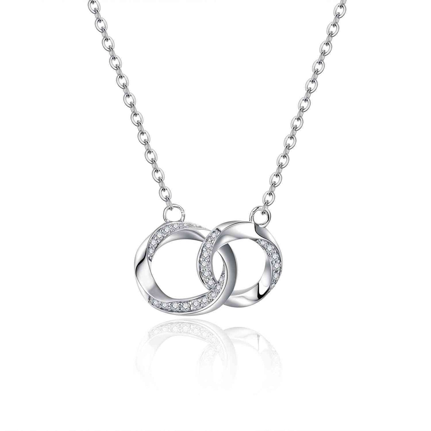 Wavy Circle Chain Moissanite 925 Sterling Silver Necklace