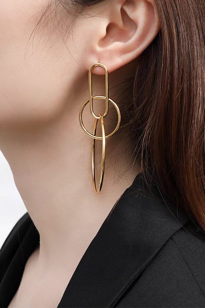 Trendy Link Hoop Drop Earrings