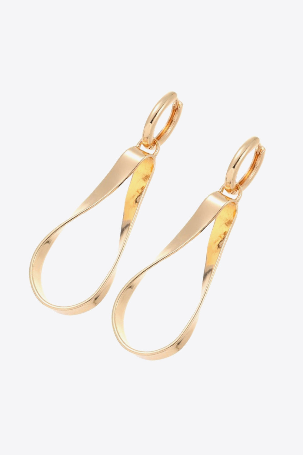 Teardrop Twist Loop Alloy 18K Gold-Plated Earrings