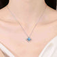 Blue Gem 1 Carat Moissanite Floral Pendant Necklace