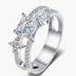 Moissanite Double Layered Ring in Silver