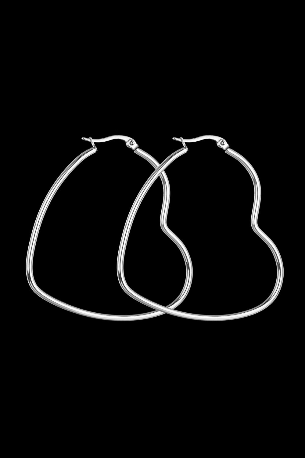 Heart Hoop Stainless Steel Earrings