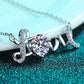 “Love” Necklace with 1 Carat Moissanite Gem, 925 Sterling Silver